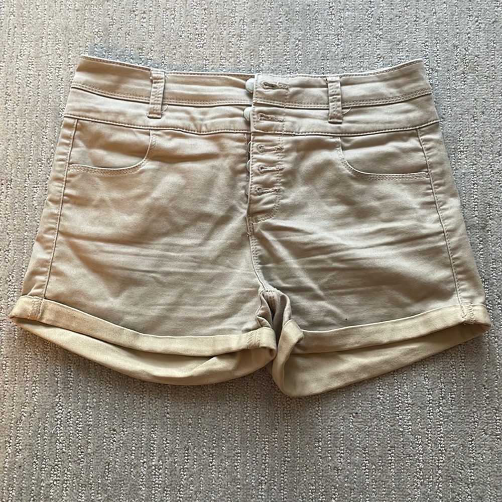 Tinseltown tan high waisted shorts